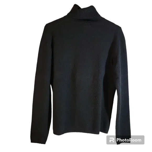 Valerie Stevens 100% Cashmere Turtleneck Sweater Womens Small Black - Picture 2 of 5